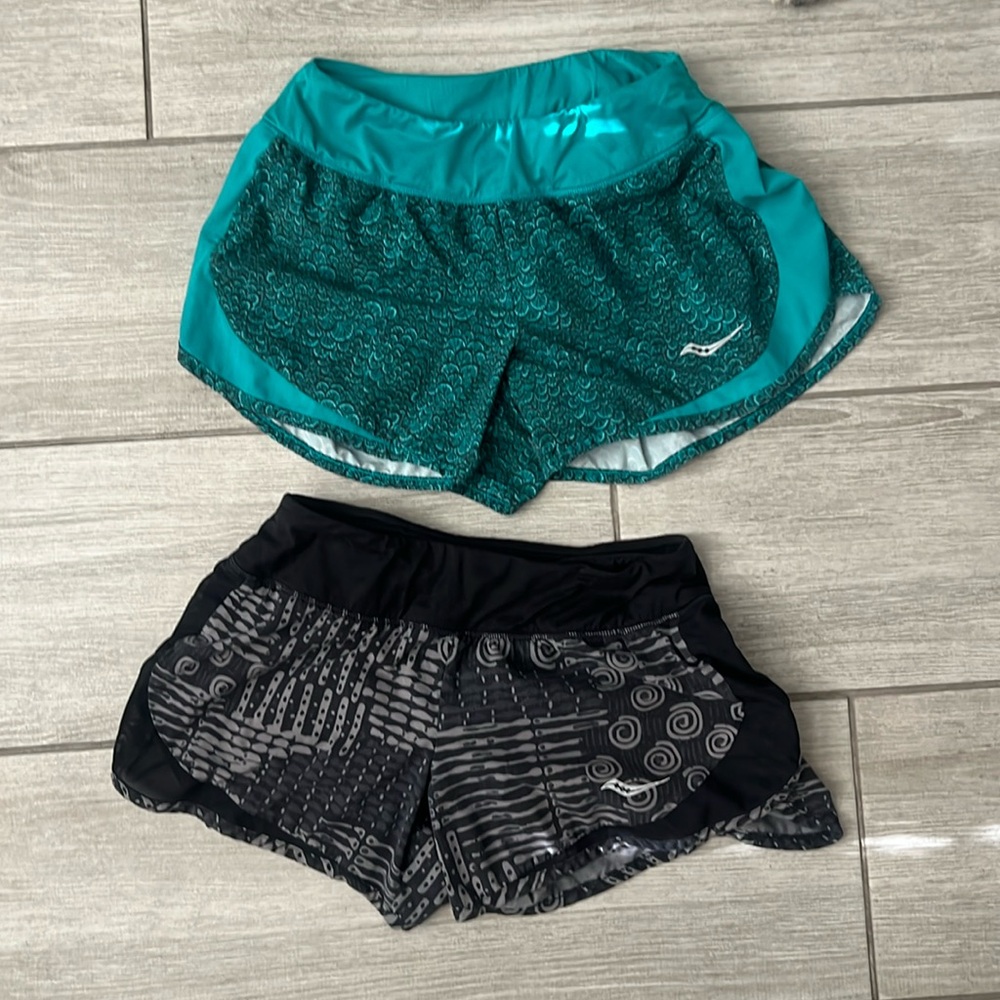 Saucony Running Shorts Patterned Bundle Size Xs E… - image 1